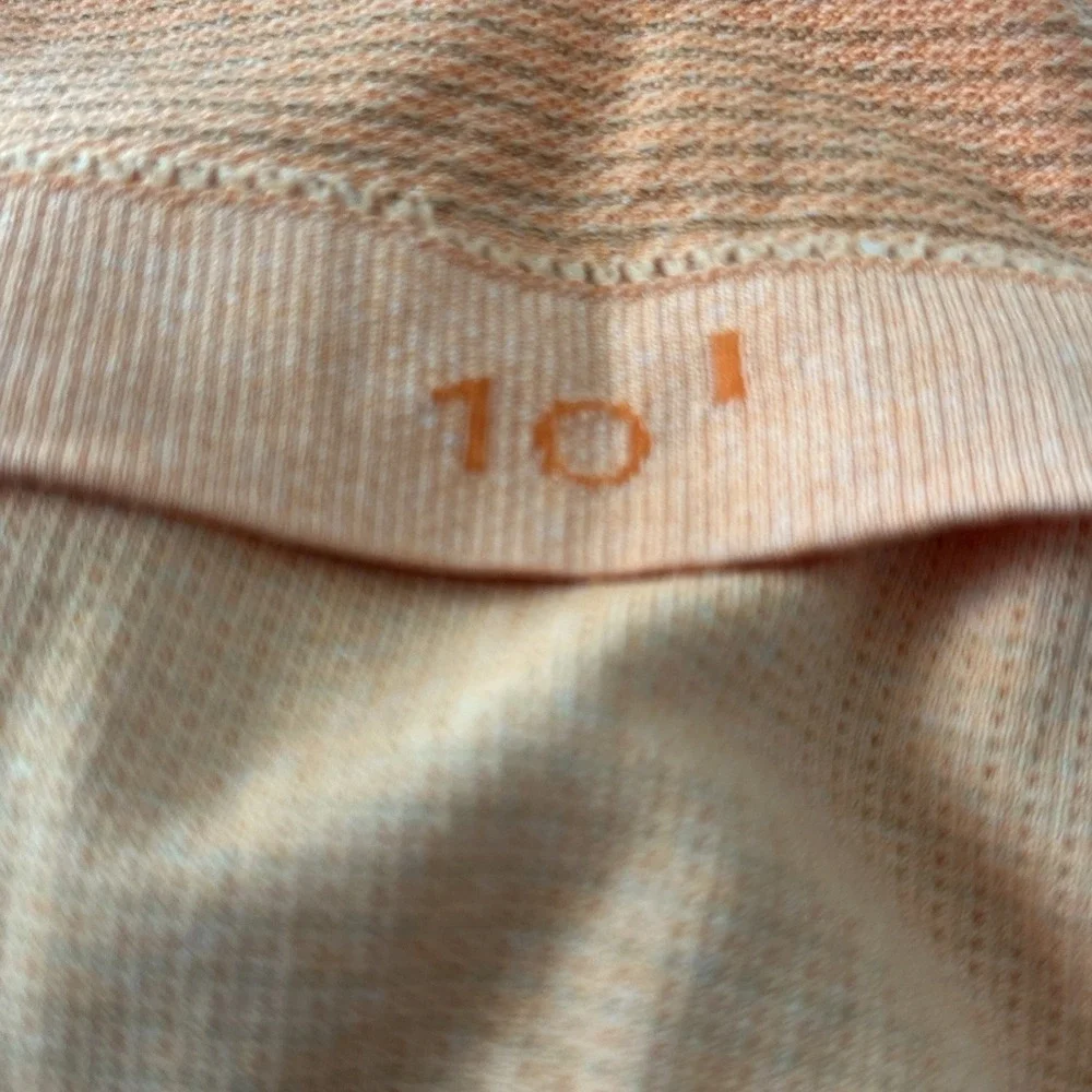 Lululemon Swiftly Tech Short Sleeve Top Orange Size 10 Seamless Athletic Running